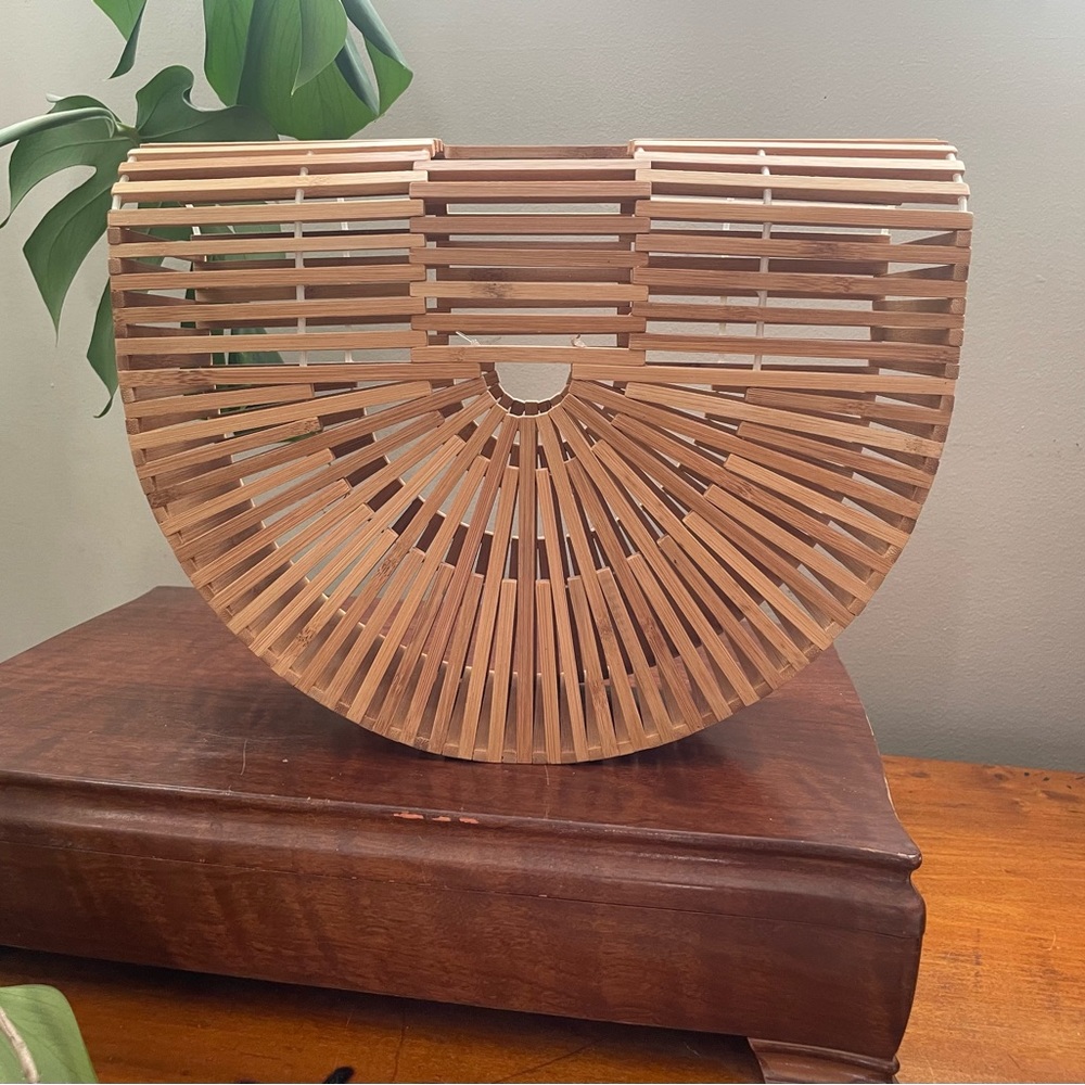 Vintage bamboo wooden purse